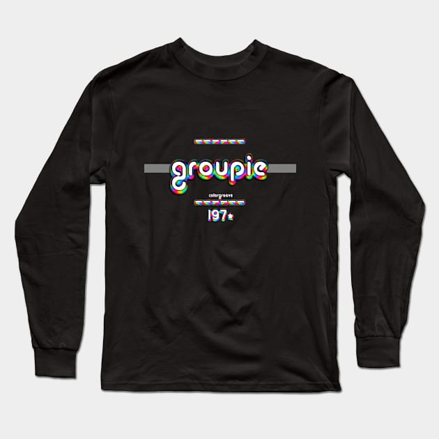 Groupie 1970 ColorGroove Retro-Rainbow-Tube nostalgia (wf) Long Sleeve T-Shirt by Blackout Design